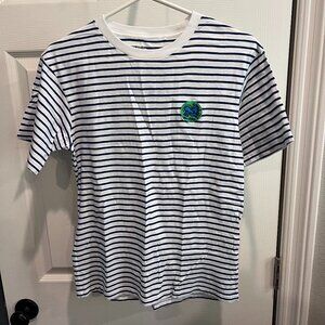 Uniqlo Striped Cotton T-Shirt with Keith Haring Patch